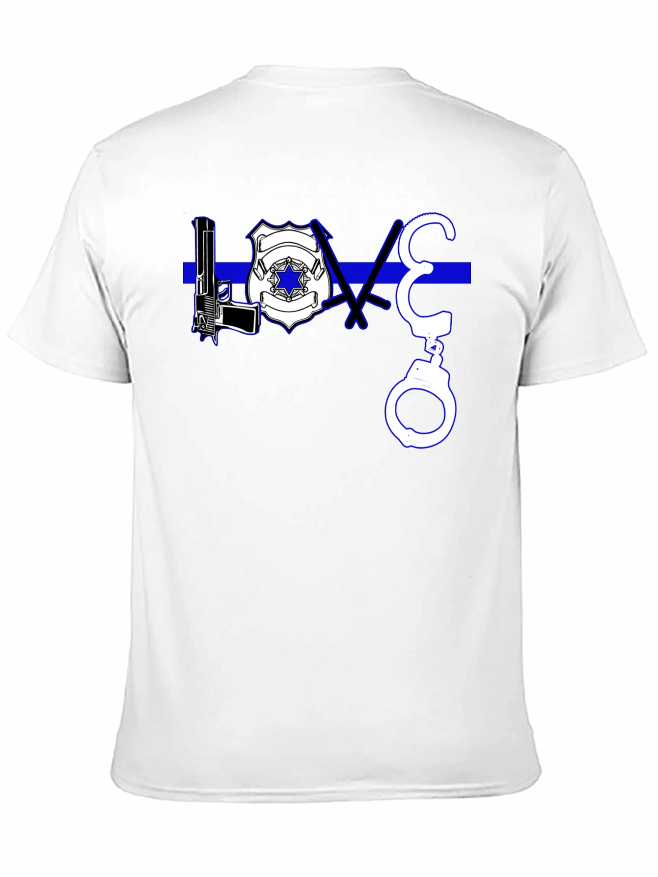 Thin Blue Line LOVE T-Shirt Police Support