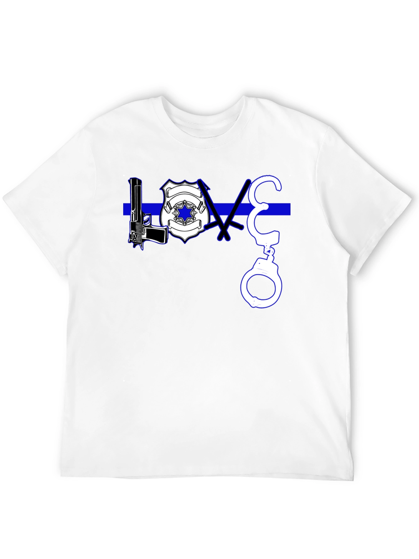 Thin Blue Line LOVE T-Shirt Police Support