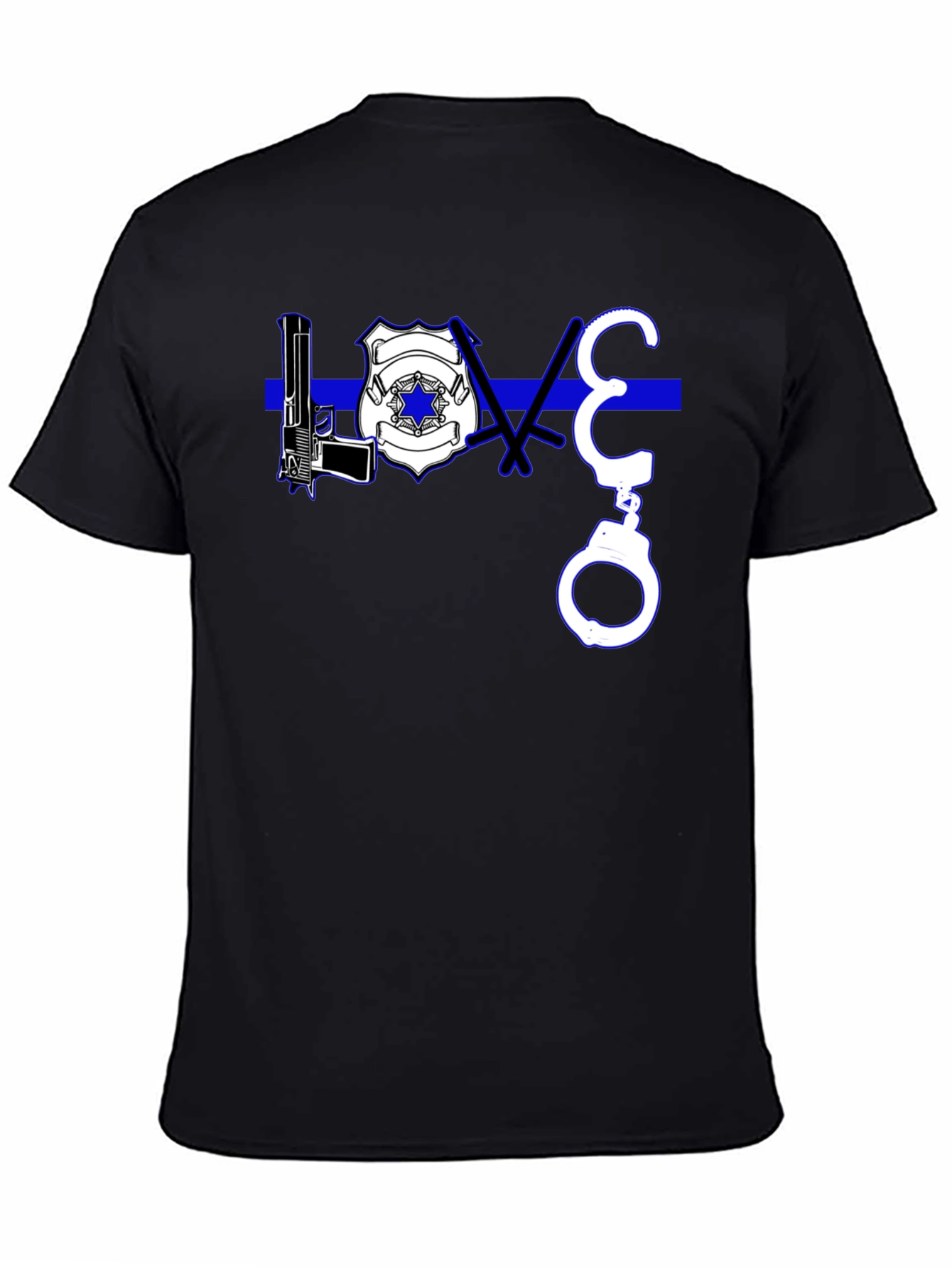 Thin Blue Line LOVE T-Shirt Police Support