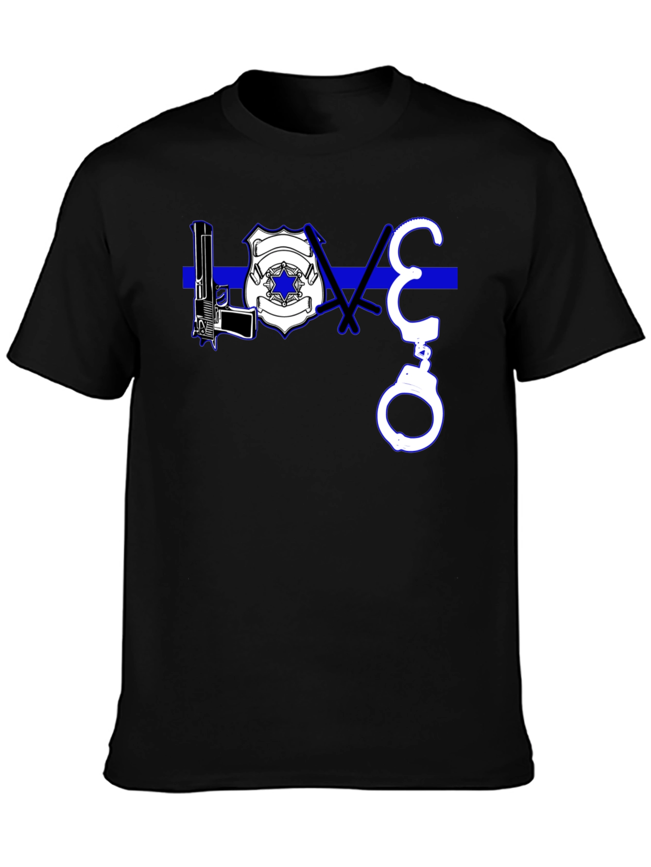 Thin Blue Line LOVE T-Shirt Police Support