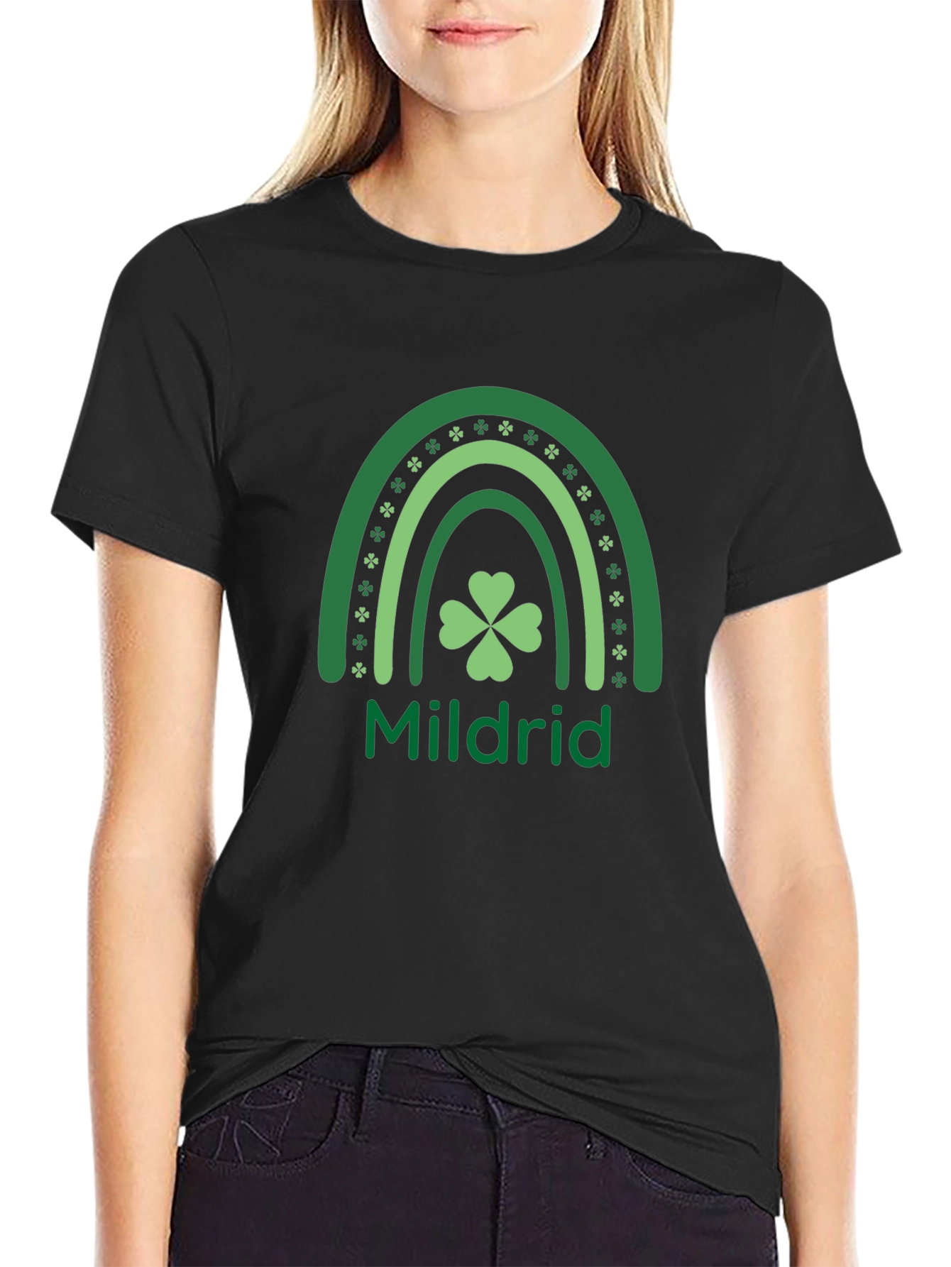 Mildrid St. Patricks Day Rainbow Shamrock T-Shirt