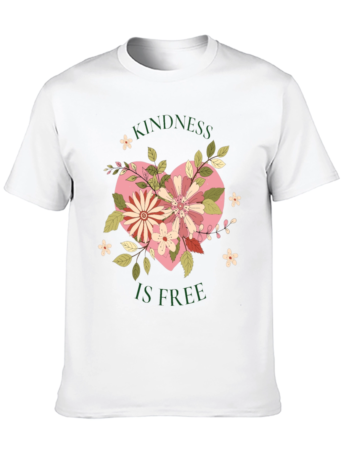 Kindness is Free Floral Heart Tee