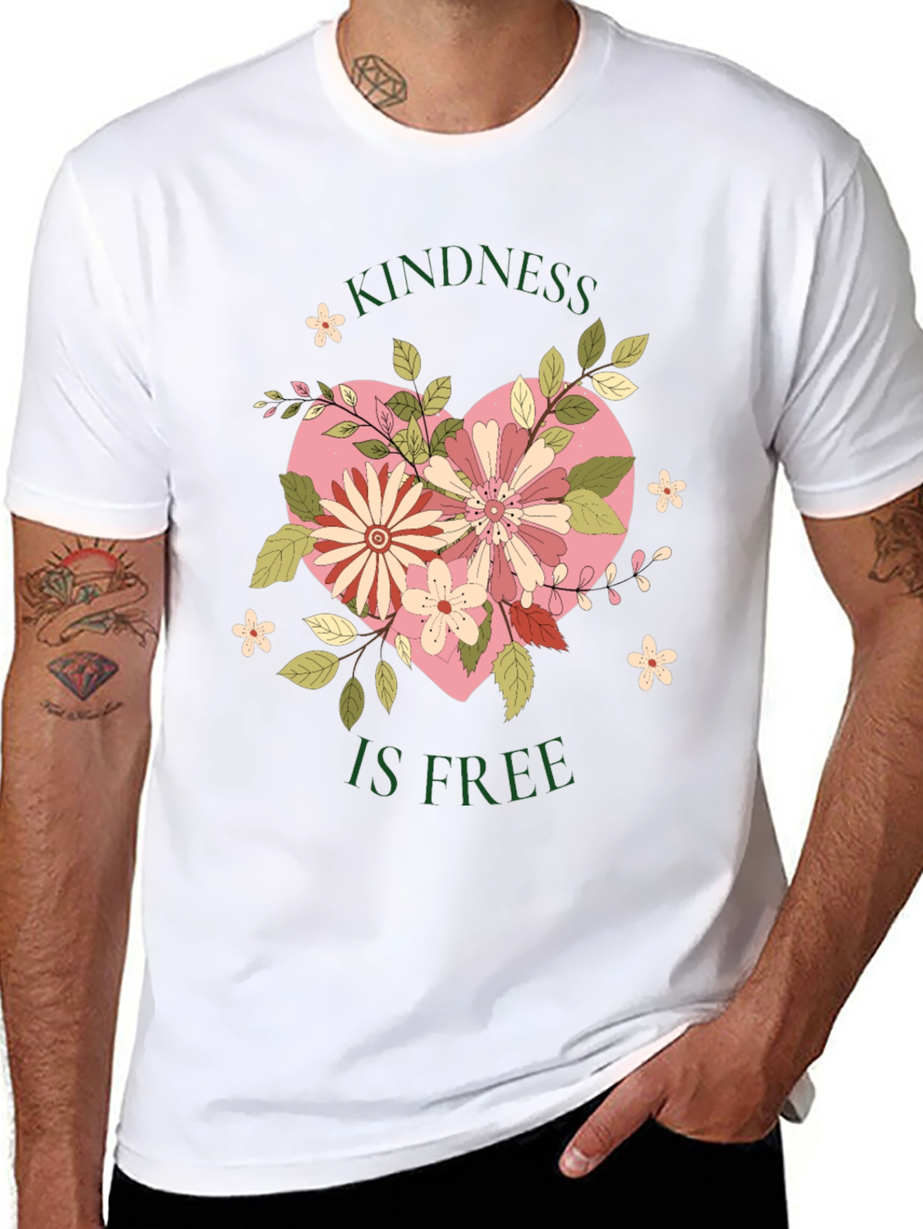 Kindness is Free Floral Heart Tee