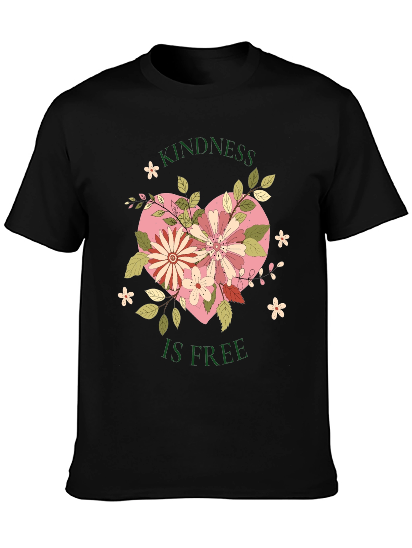 Kindness is Free Floral Heart Tee