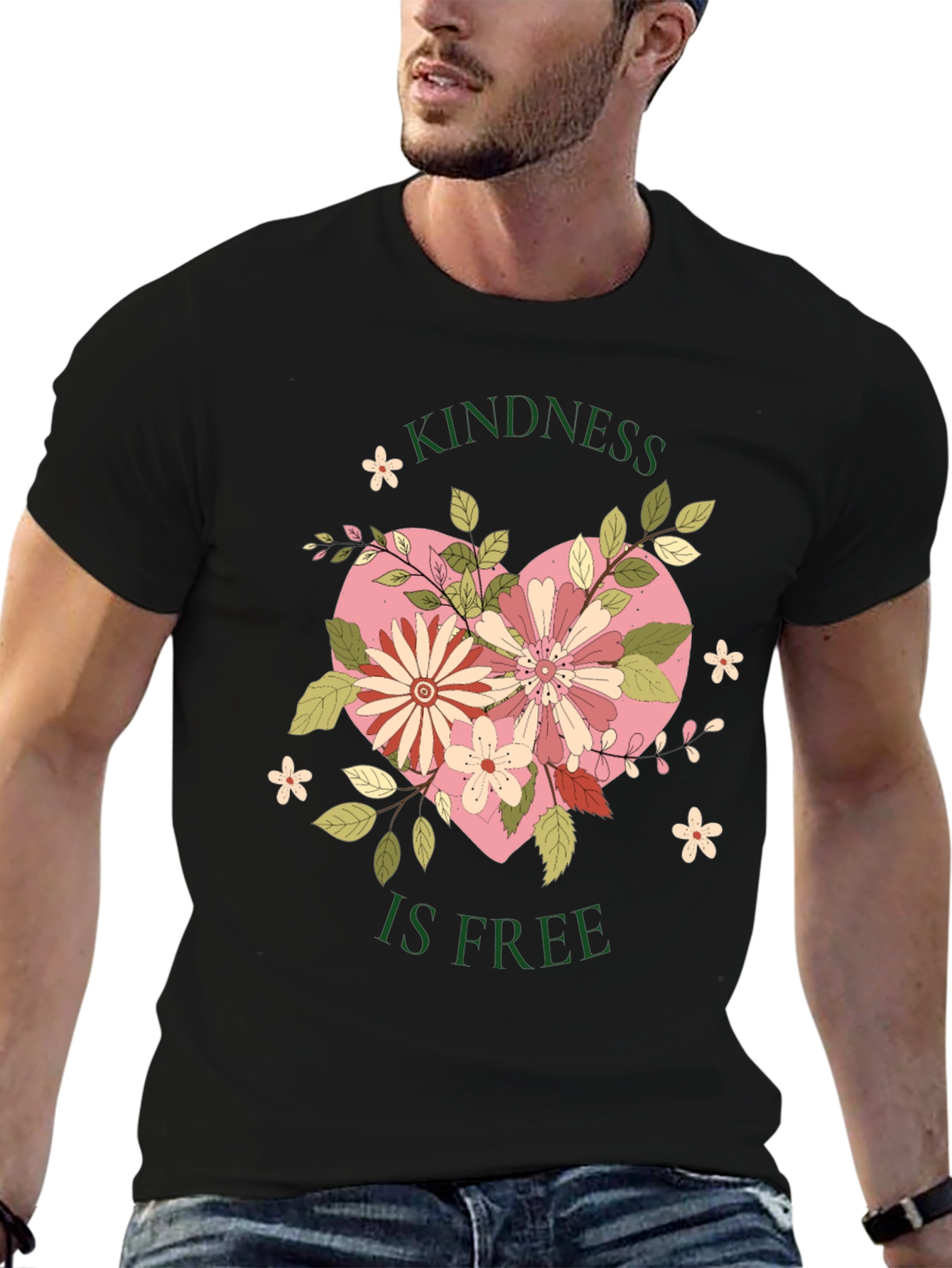 Kindness is Free Floral Heart Tee
