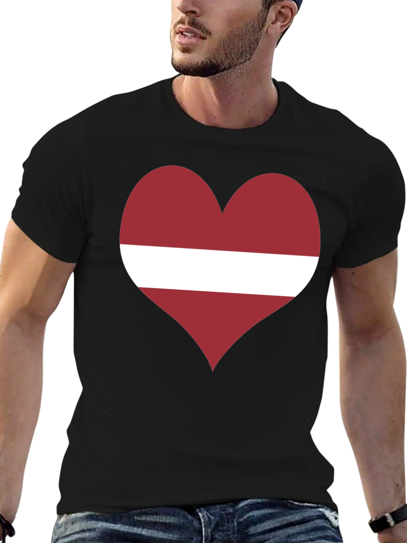 Latvia Flag Heart T-Shirt - Show Your Love!