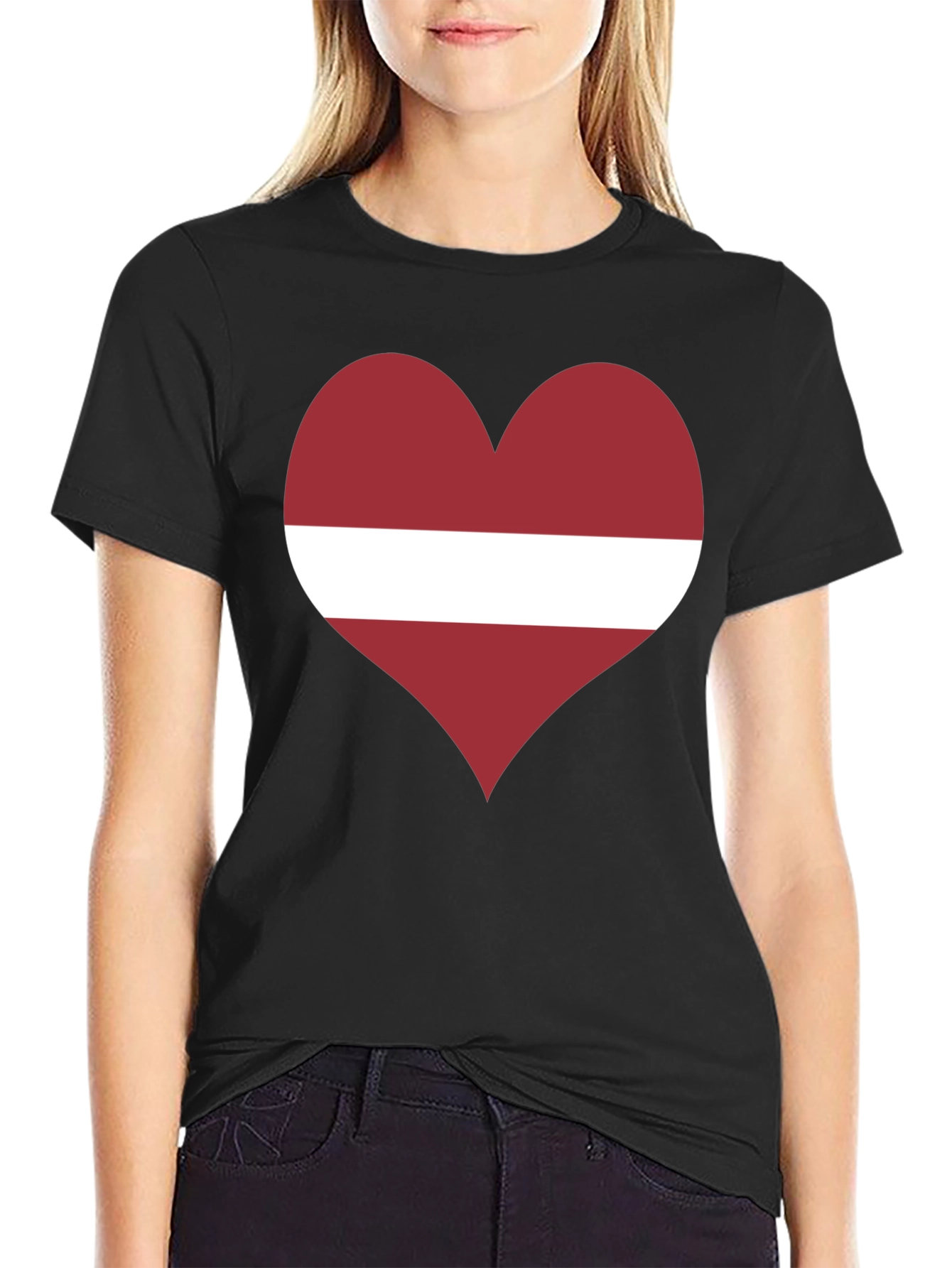 Latvia Flag Heart T-Shirt - Show Your Love!