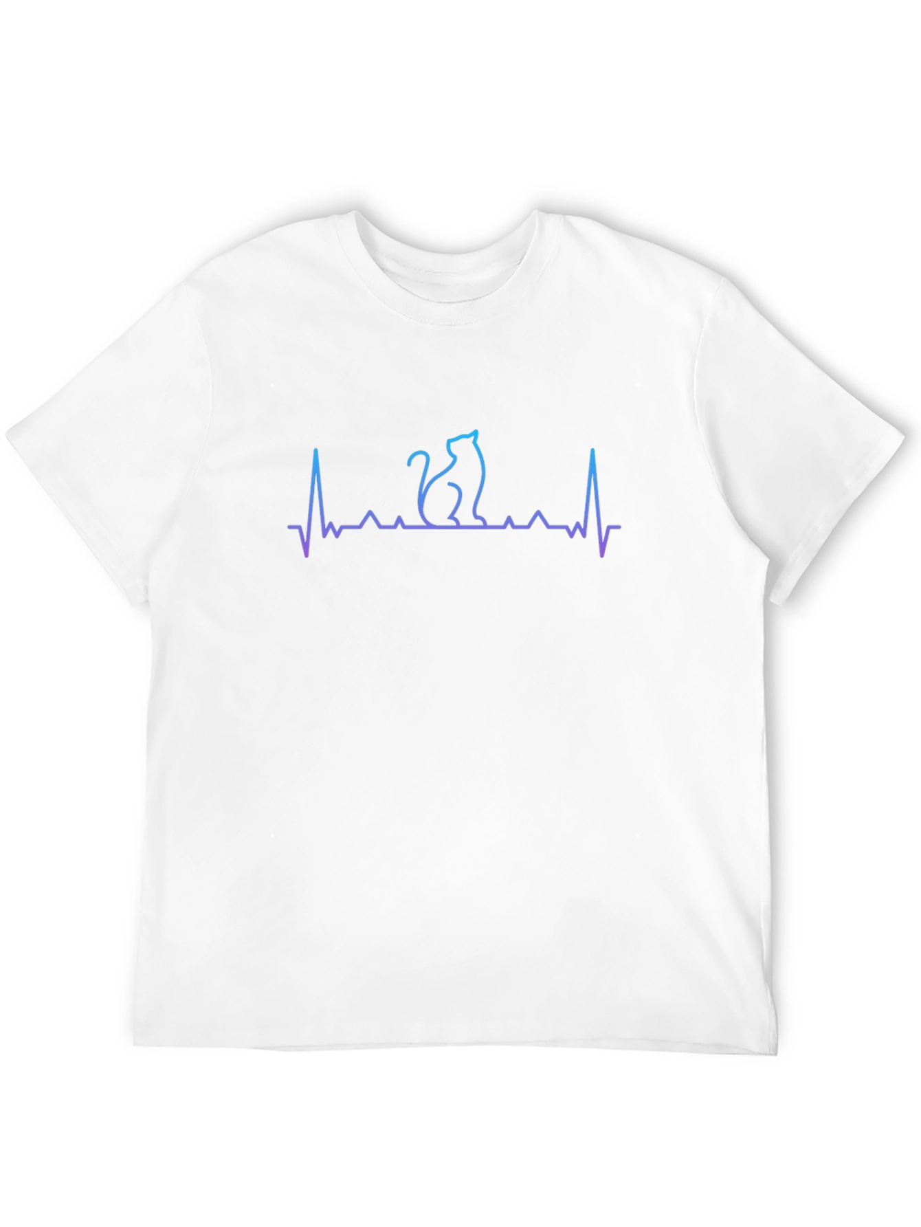 Cat Heartbeat T-Shirt - Black