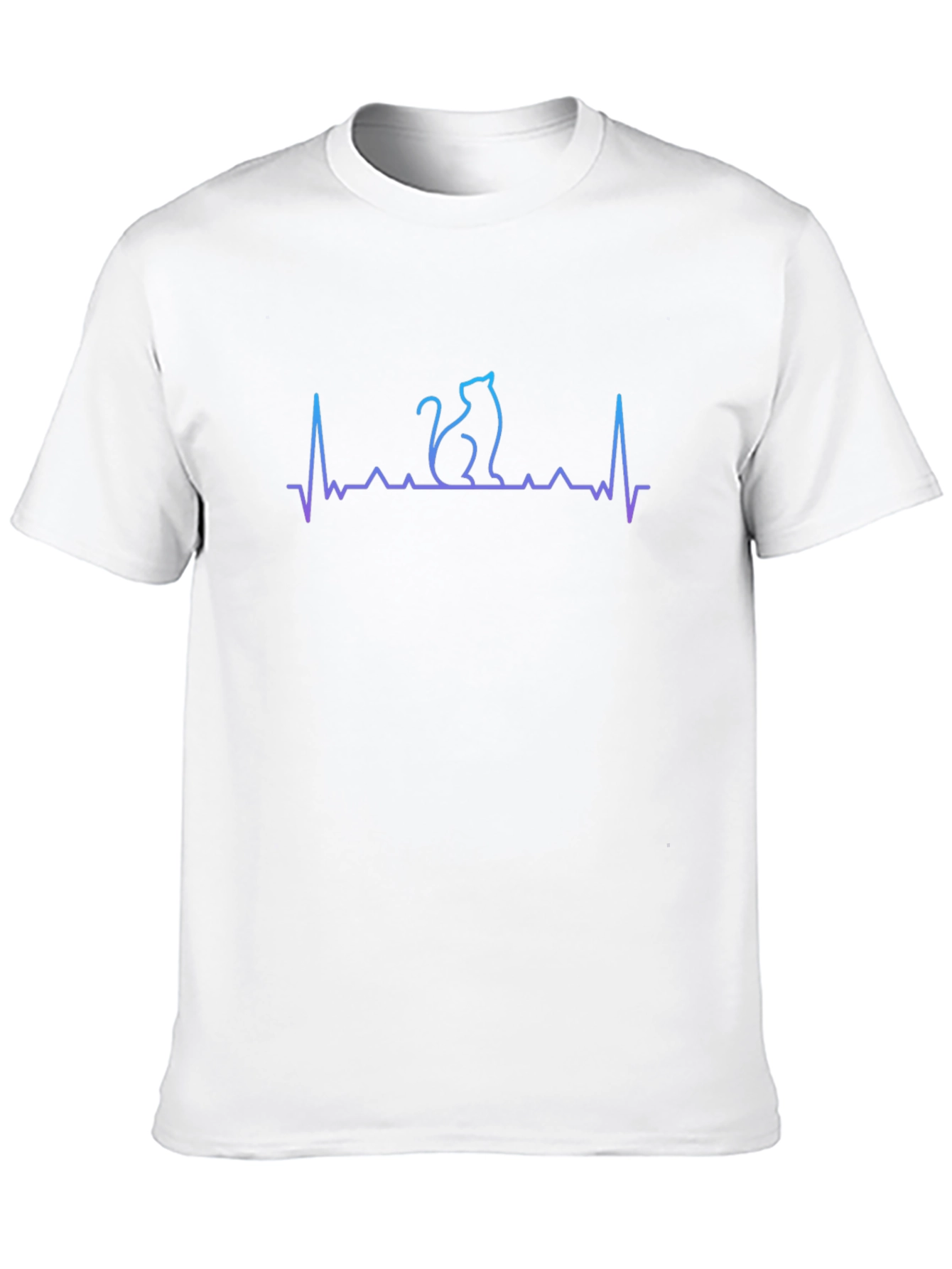 Cat Heartbeat T-Shirt - Black