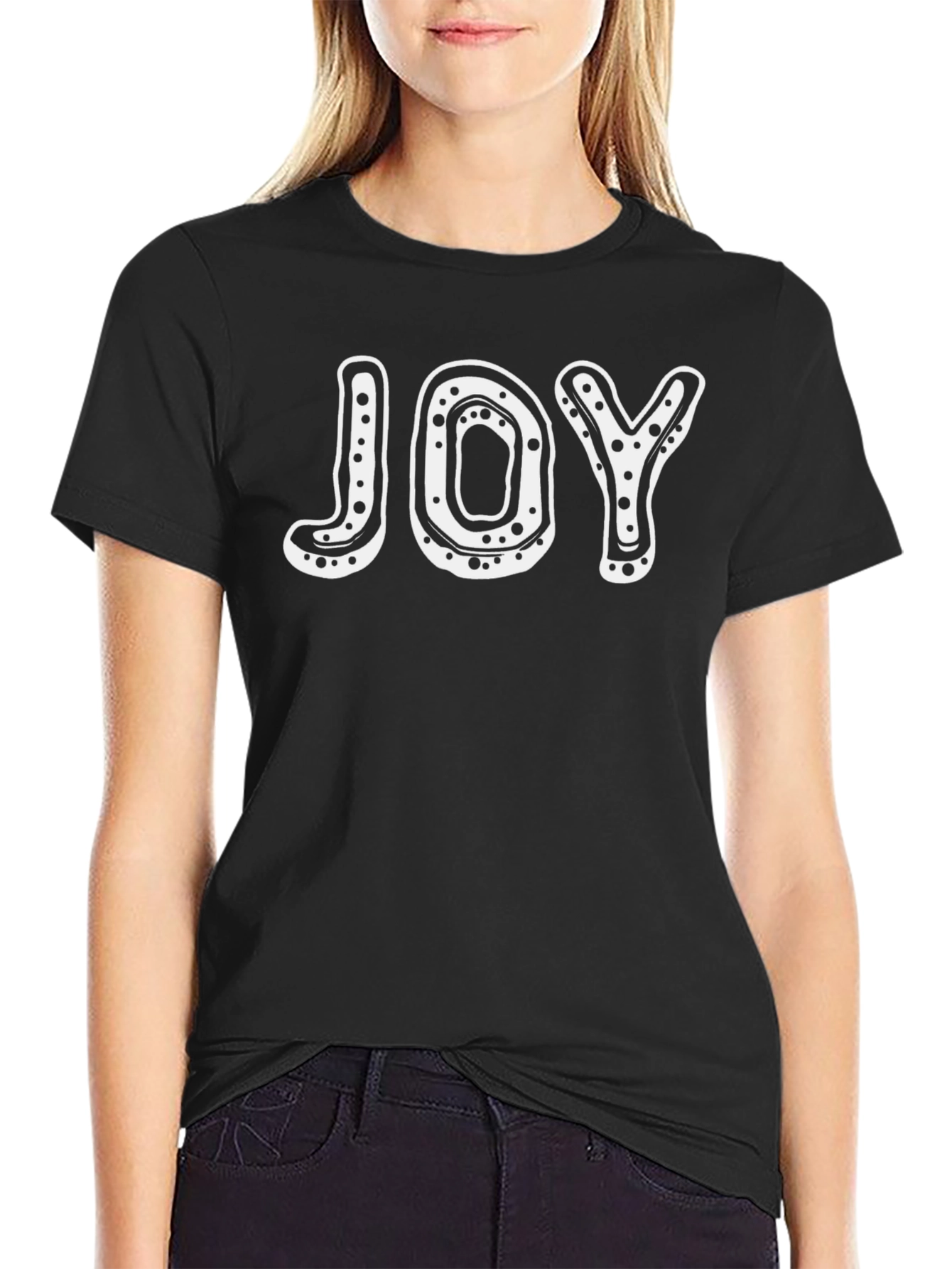 Joy Graphic Tee - Black Cotton T-Shirt