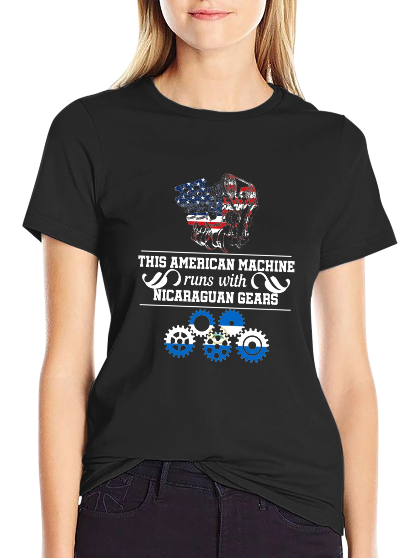 American Machine Nicaragua Gears Graphic Tee