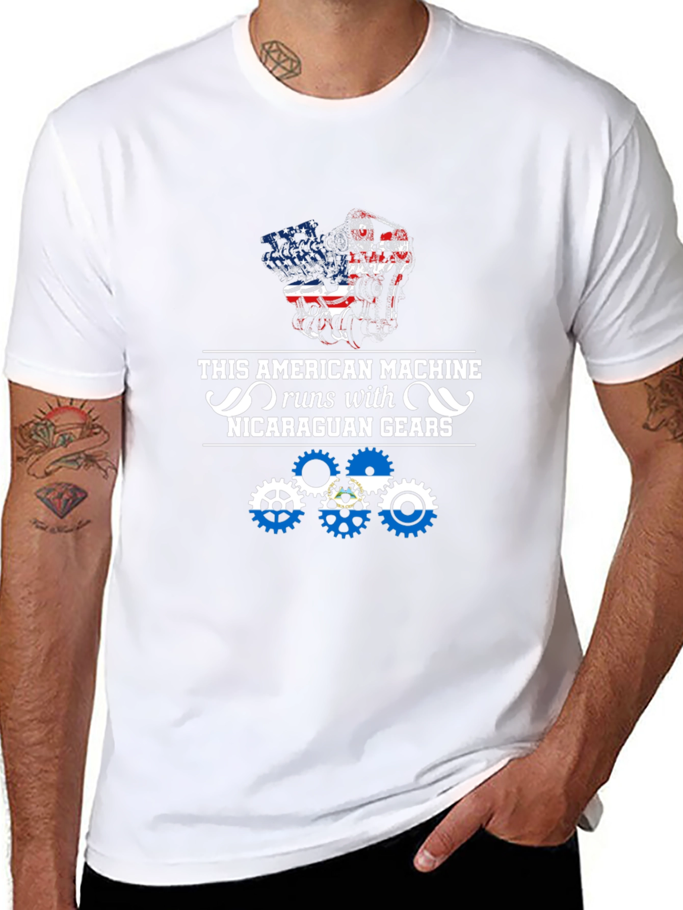 American Machine Nicaragua Gears Graphic Tee
