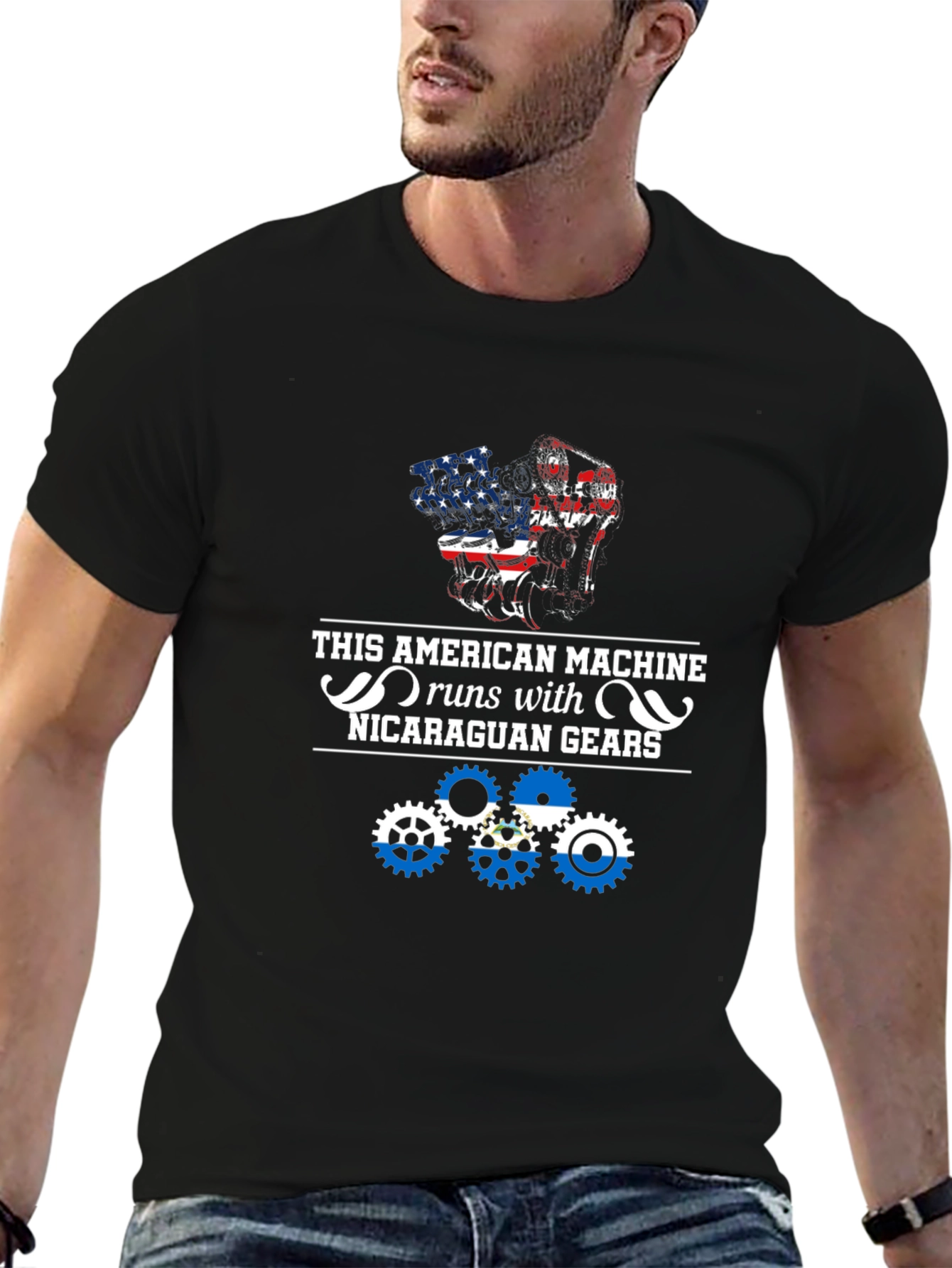 American Machine Nicaragua Gears Graphic Tee