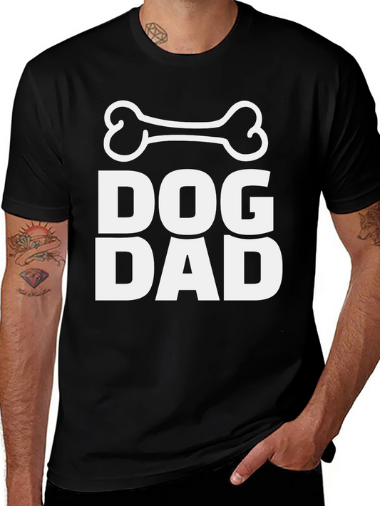 Dog Dad Tee - Black Cotton Blend Casual