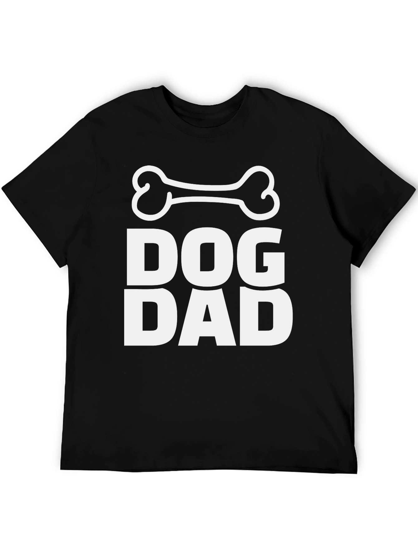 Dog Dad Tee - Black Cotton Blend Casual