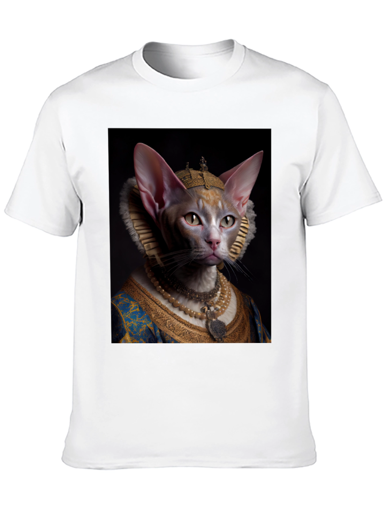 Regal Feline T-Shirt - Sphynx Cat Renaissance Portrait