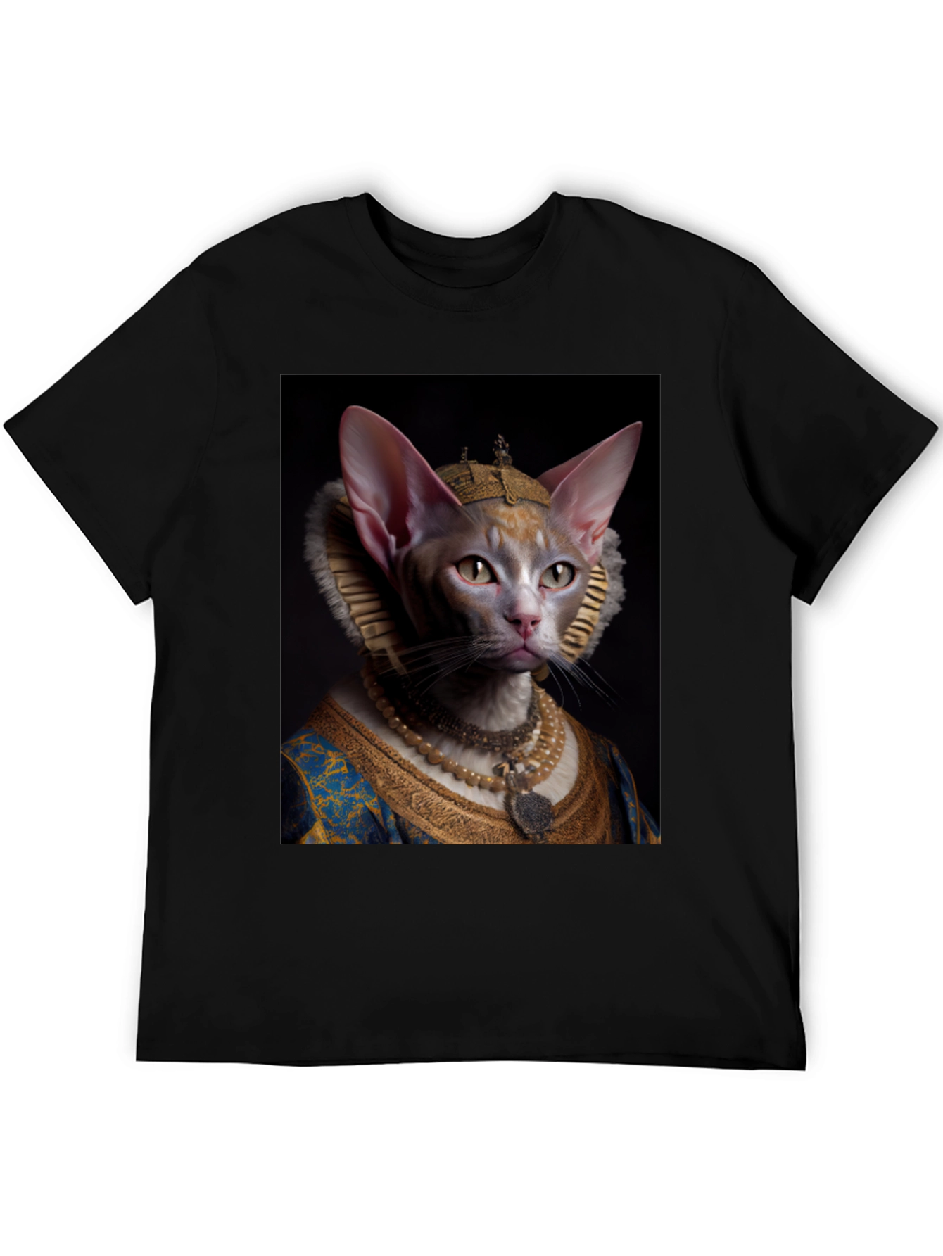 Regal Feline T-Shirt - Sphynx Cat Renaissance Portrait