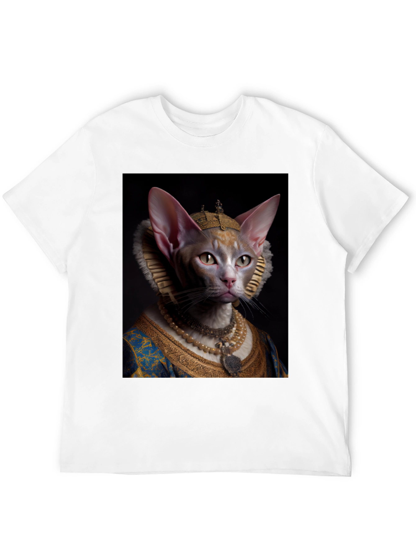 Regal Feline T-Shirt - Sphynx Cat Renaissance Portrait