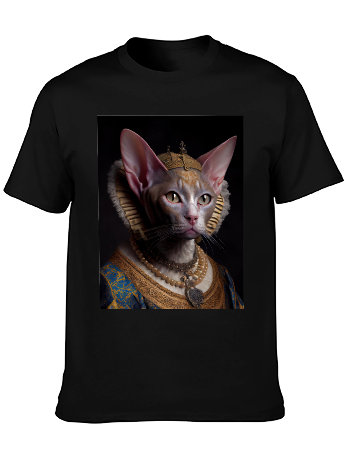 Regal Feline T-Shirt - Sphynx Cat Renaissance Portrait