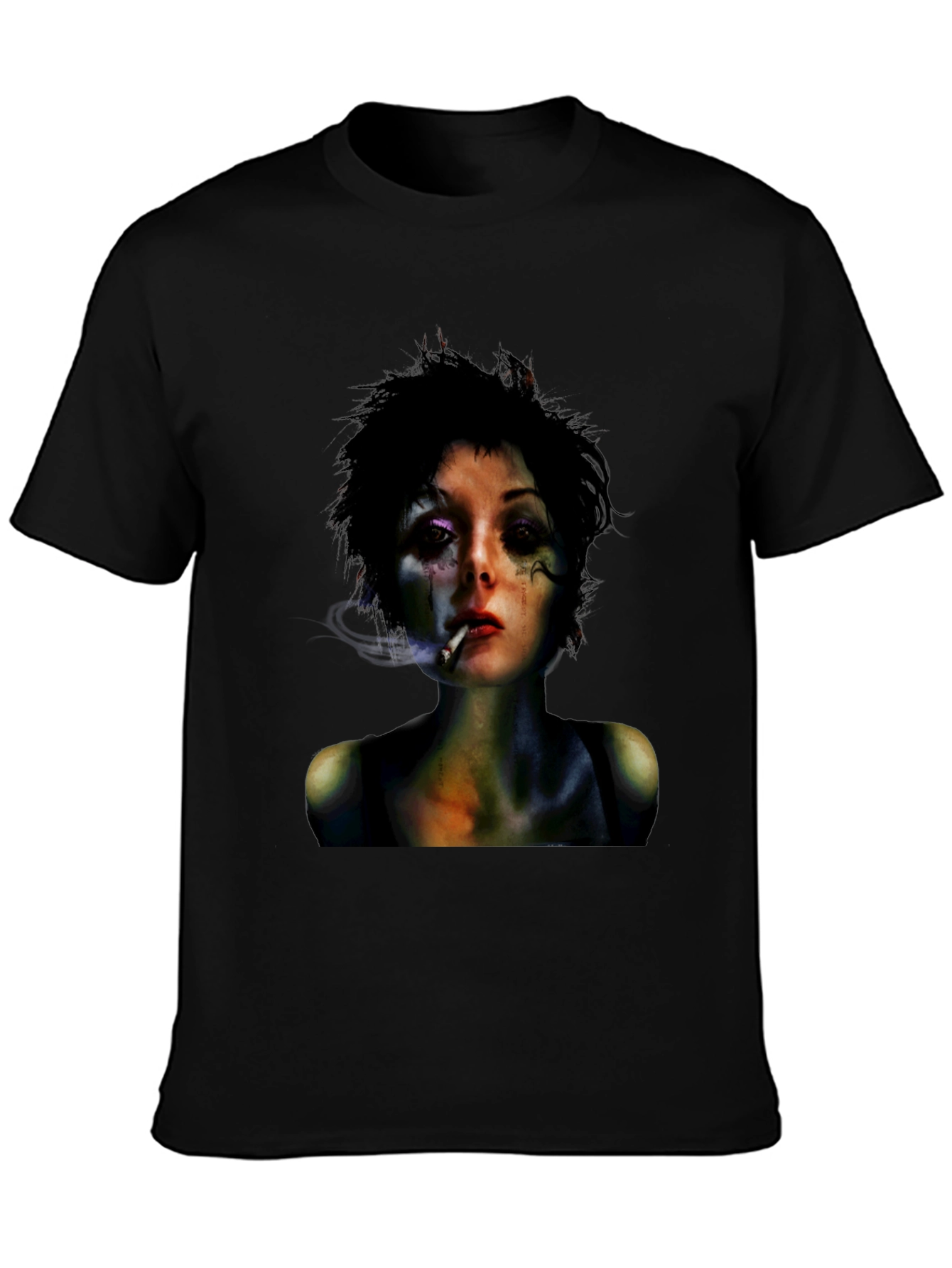 Edgy Woman Graphic Black T-Shirt