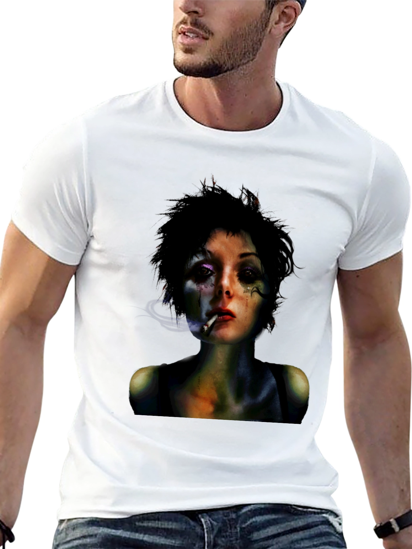 Edgy Woman Graphic Black T-Shirt