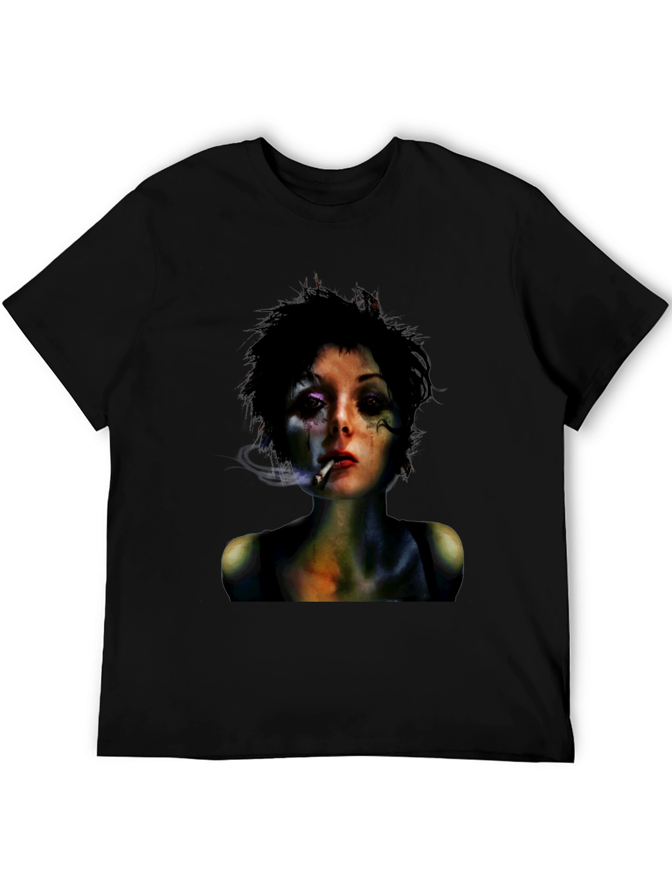 Edgy Woman Graphic Black T-Shirt