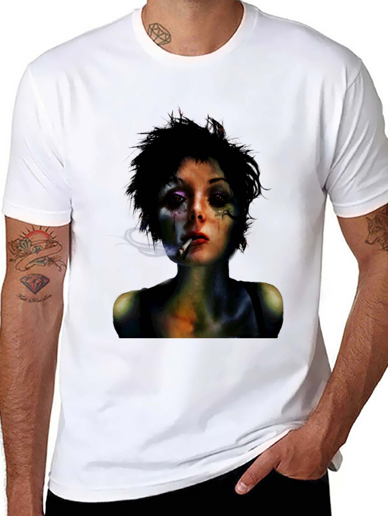 Edgy Woman Graphic Black T-Shirt