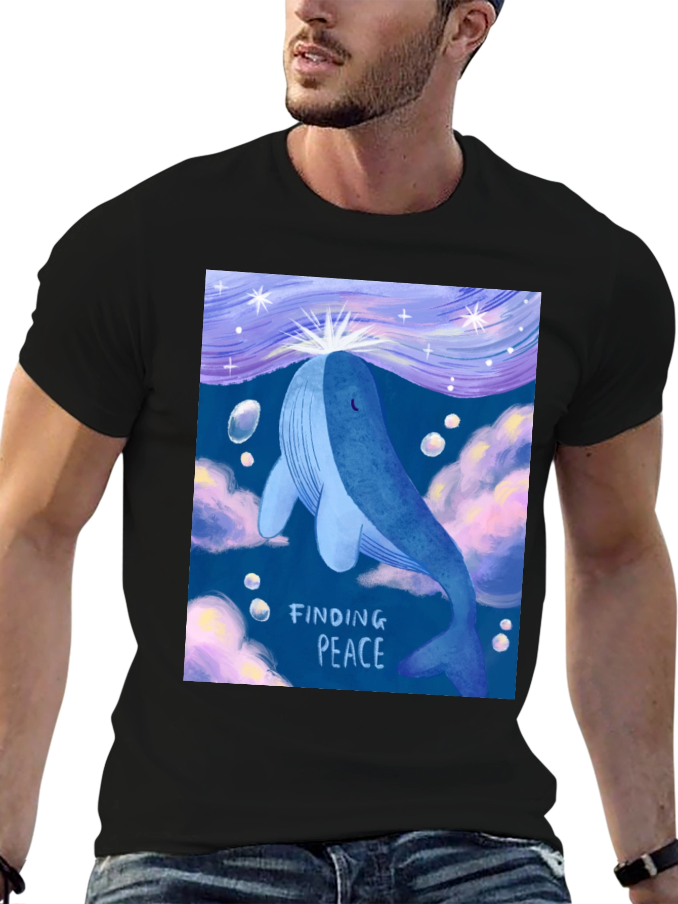 Whale Finding Peace Graphic T-Shirt