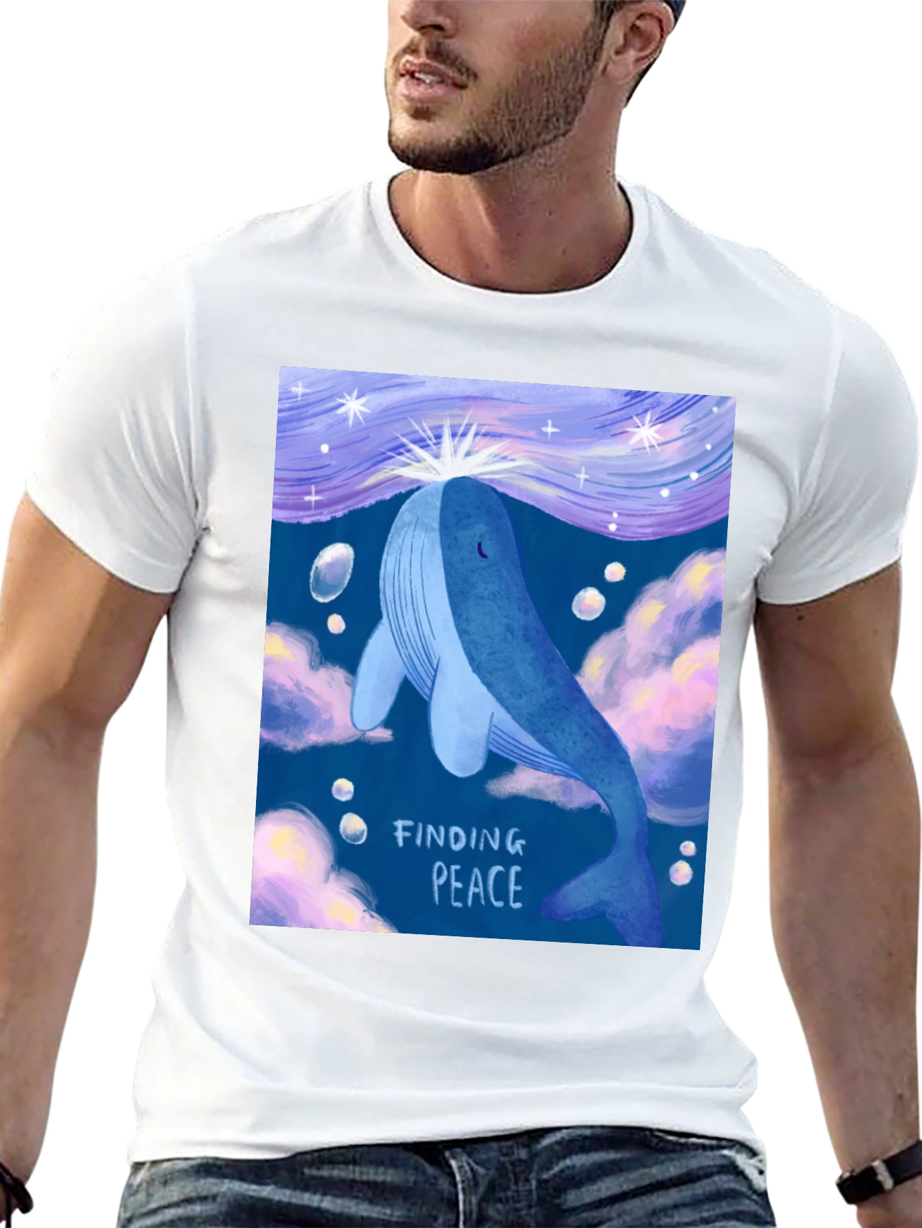 Whale Finding Peace Graphic T-Shirt