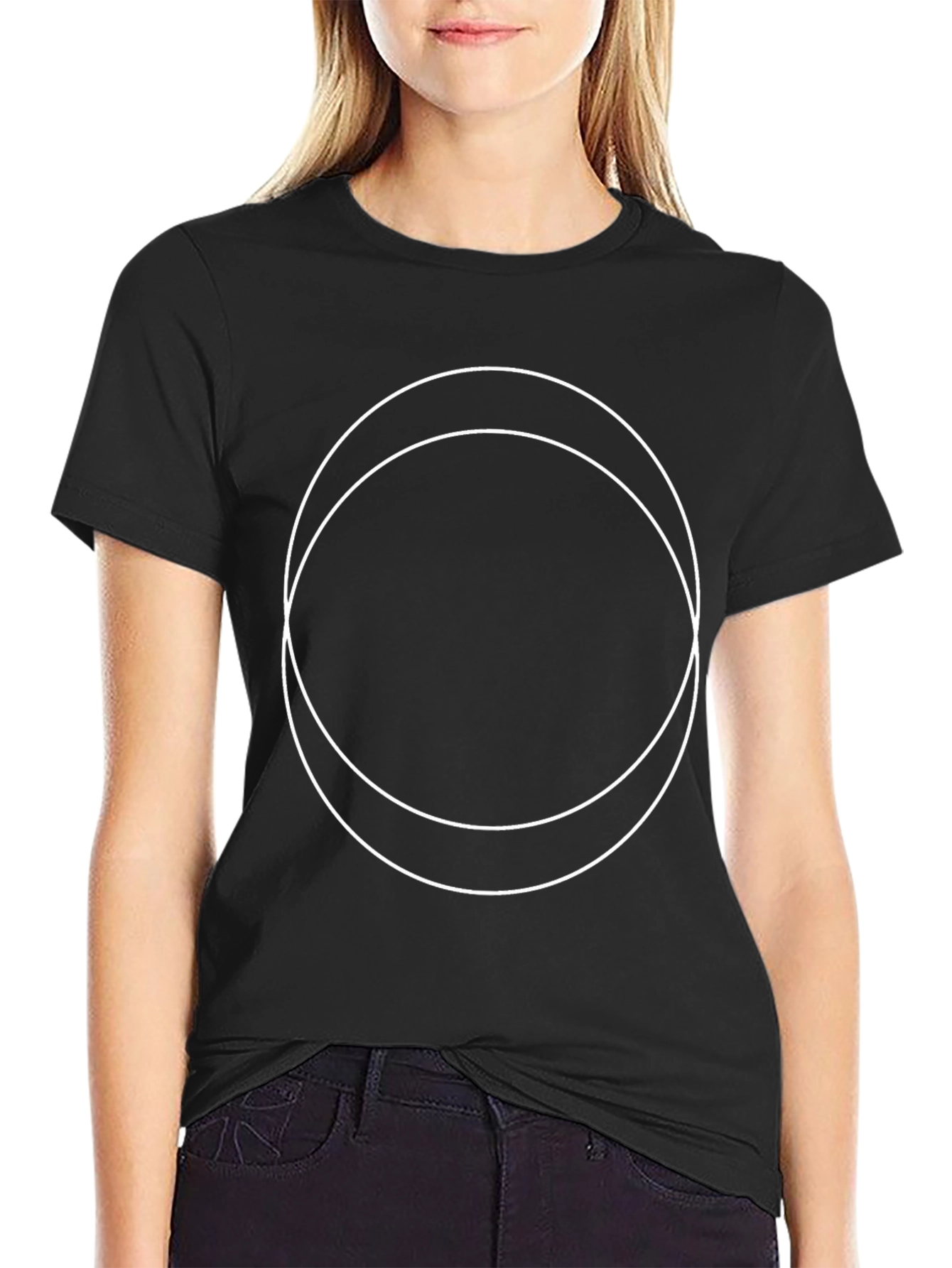 Minimalist Black T-Shirt with Circle Design