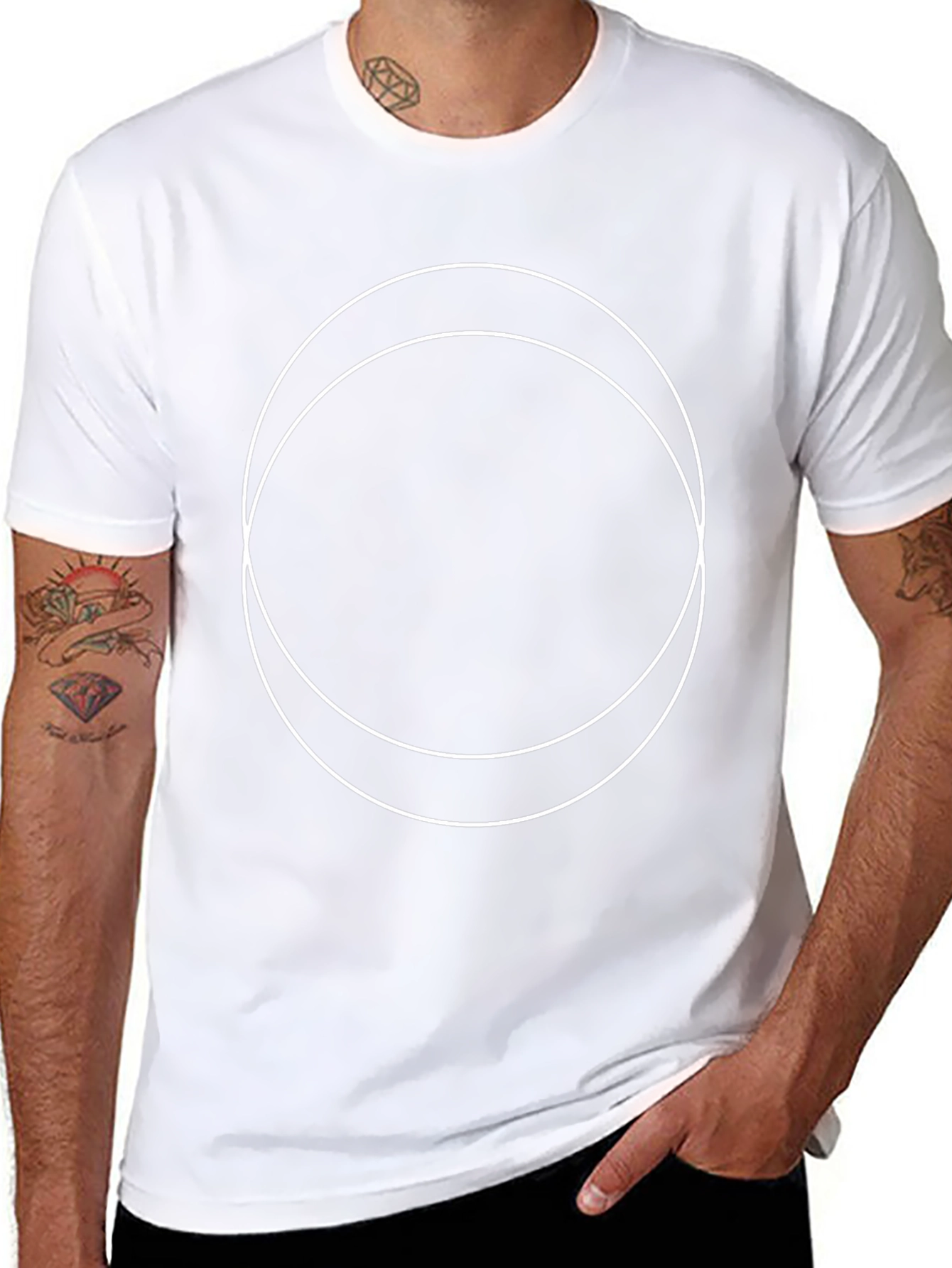 Minimalist Black T-Shirt with Circle Design