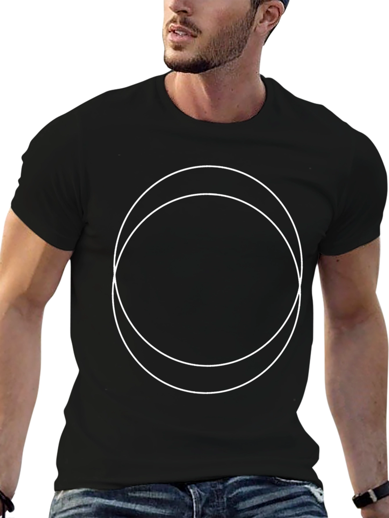 Minimalist Black T-Shirt with Circle Design