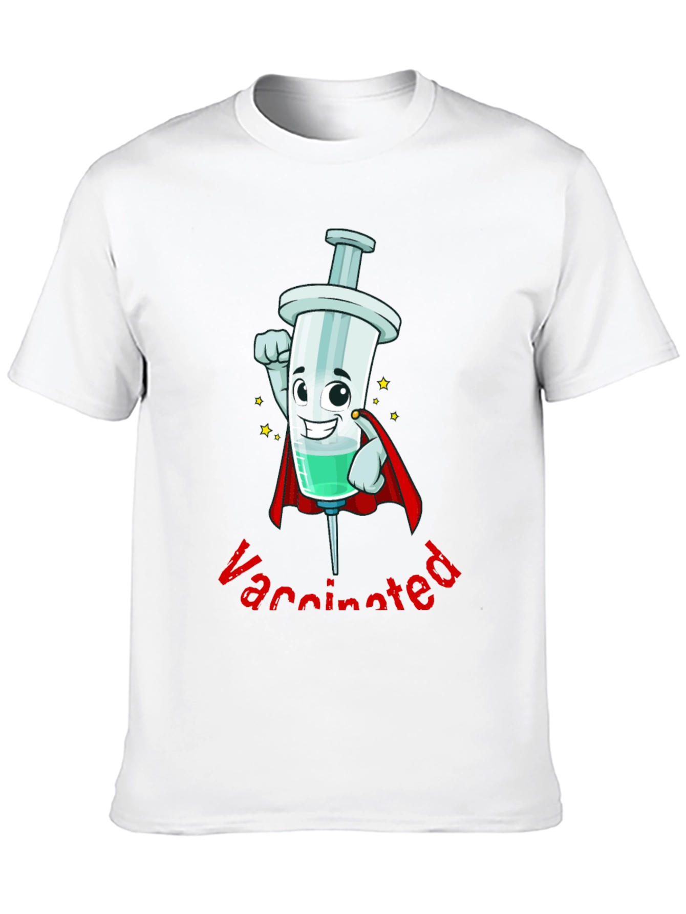 Vaccinated Hero Cartoon Syringe T-Shirt