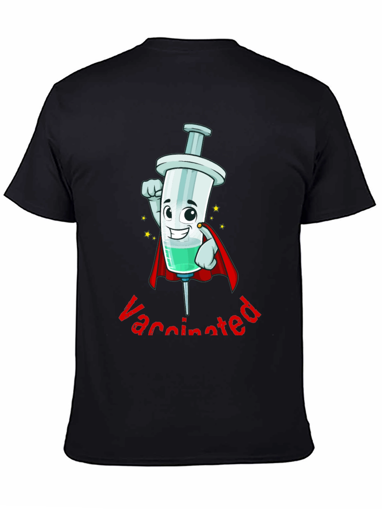 Vaccinated Hero Cartoon Syringe T-Shirt