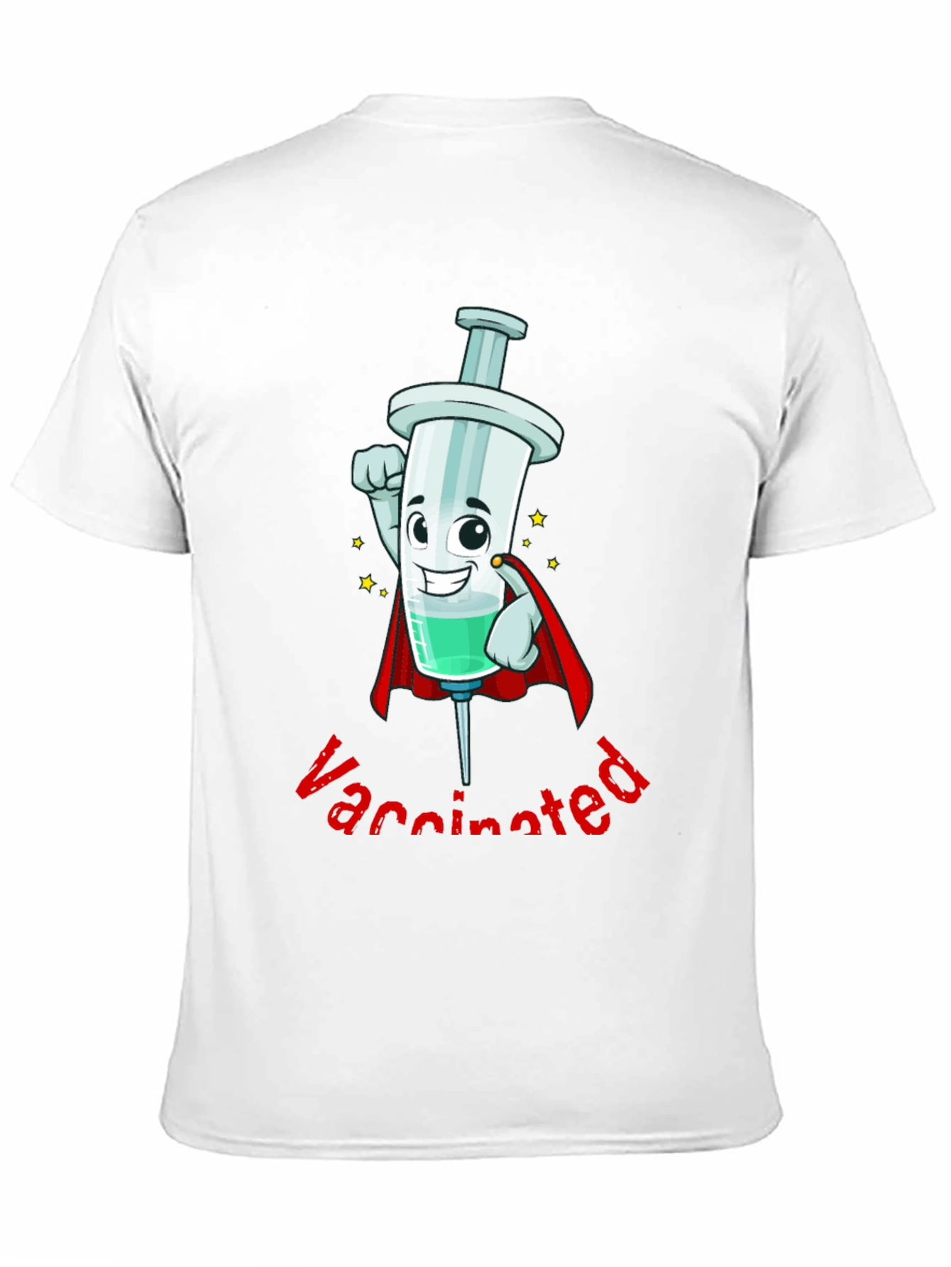 Vaccinated Hero Cartoon Syringe T-Shirt