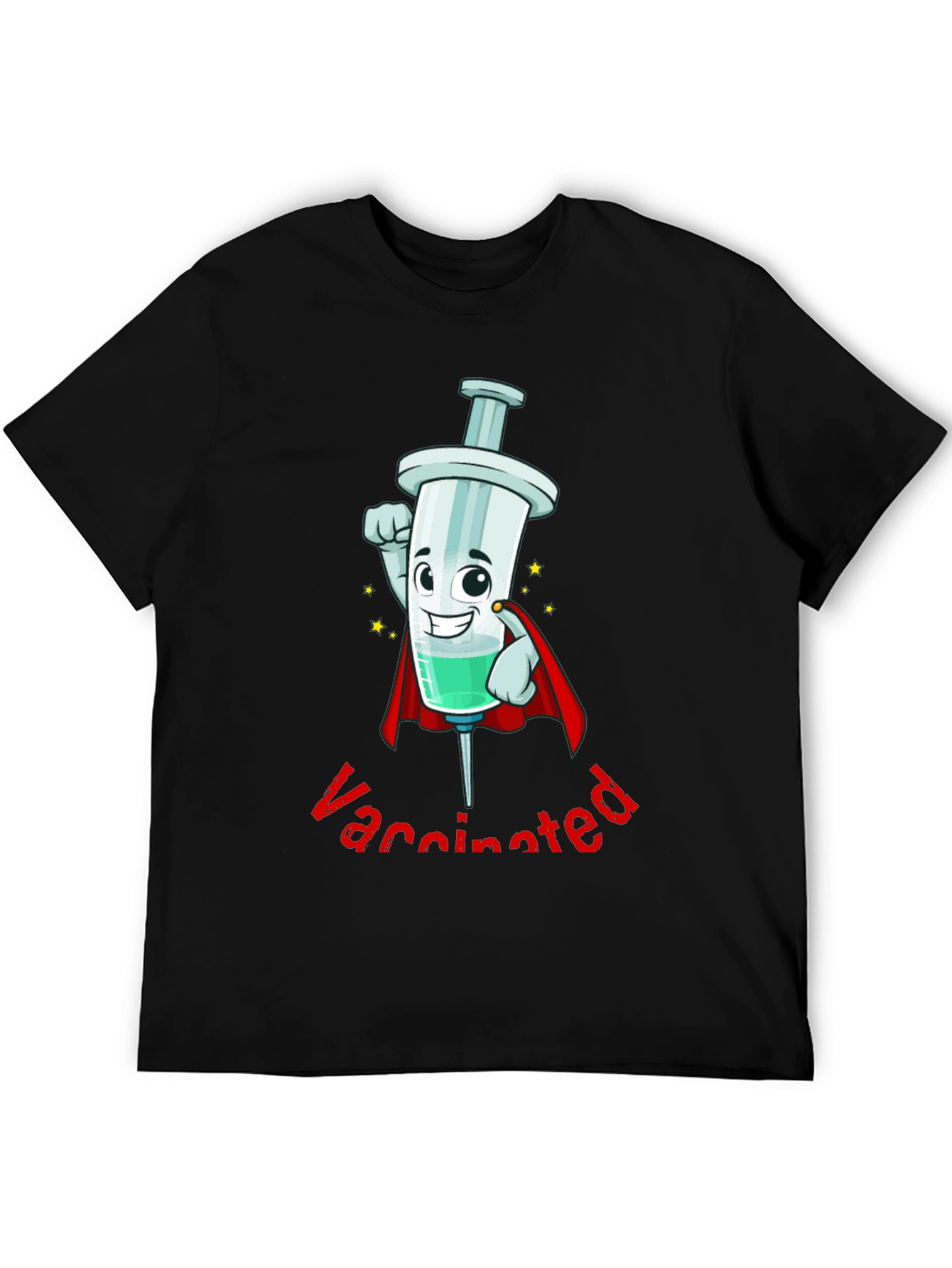 Vaccinated Hero Cartoon Syringe T-Shirt