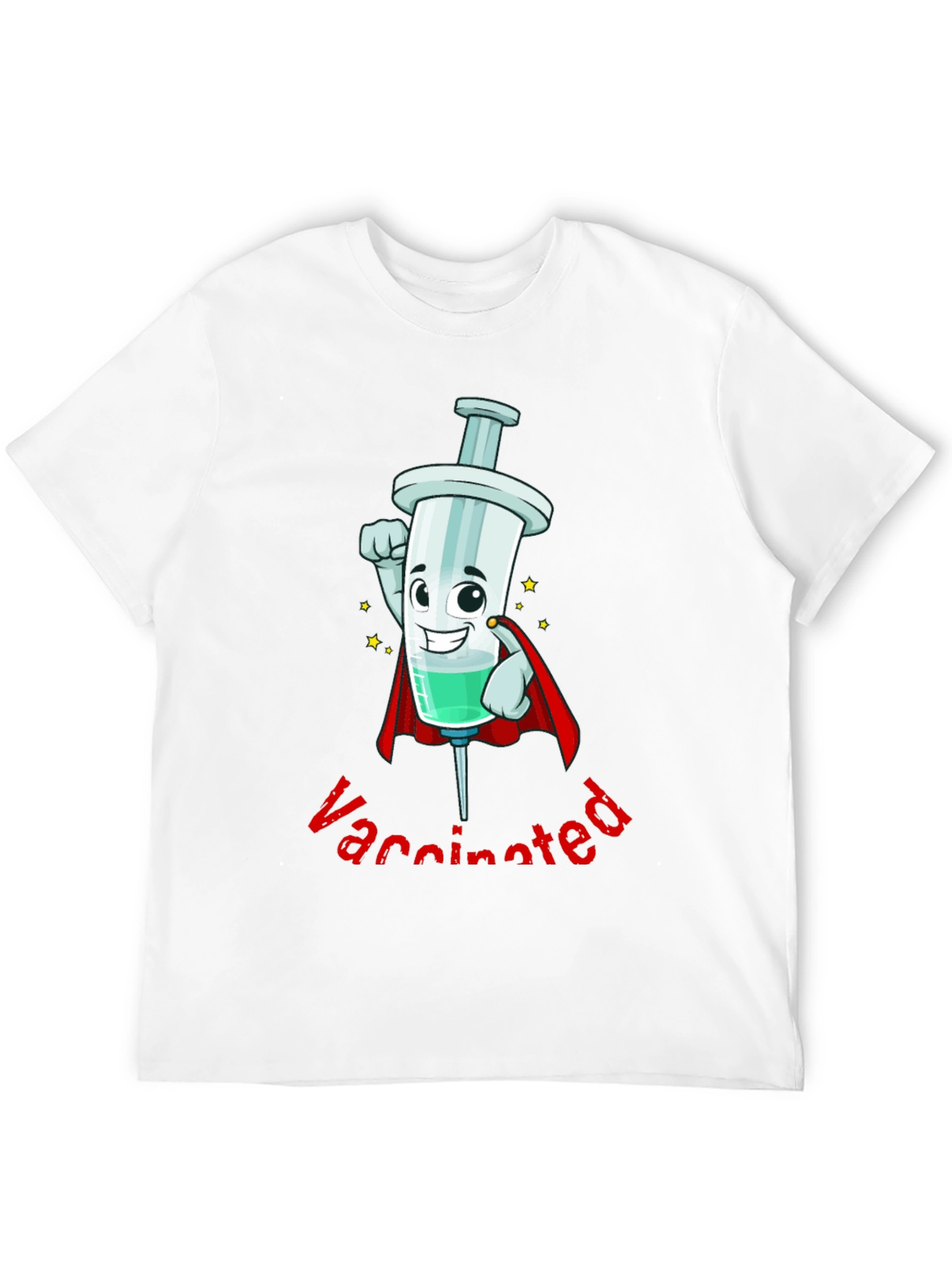 Vaccinated Hero Cartoon Syringe T-Shirt