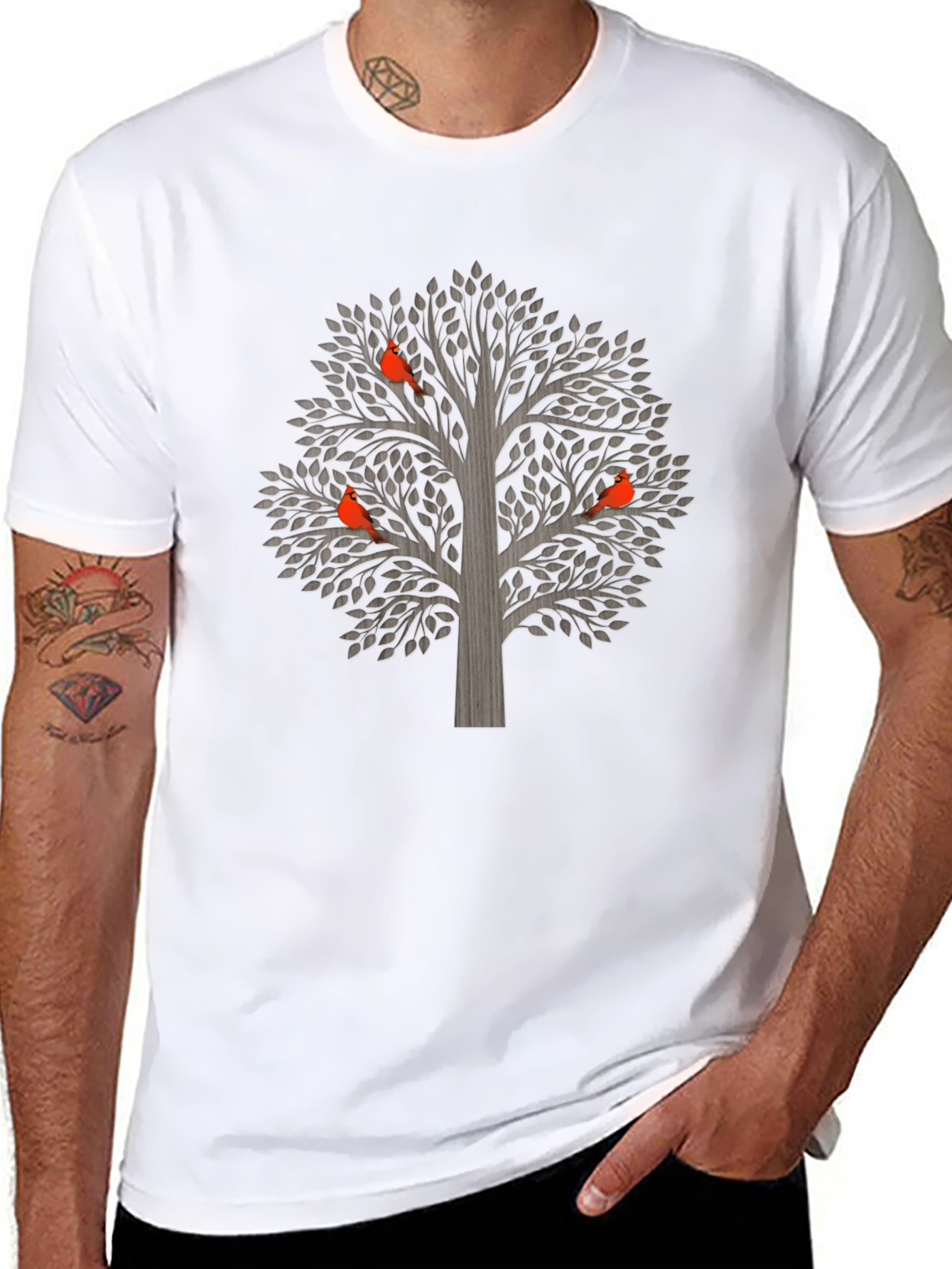 Tree and Bird Graphic T-Shirt - Unisex