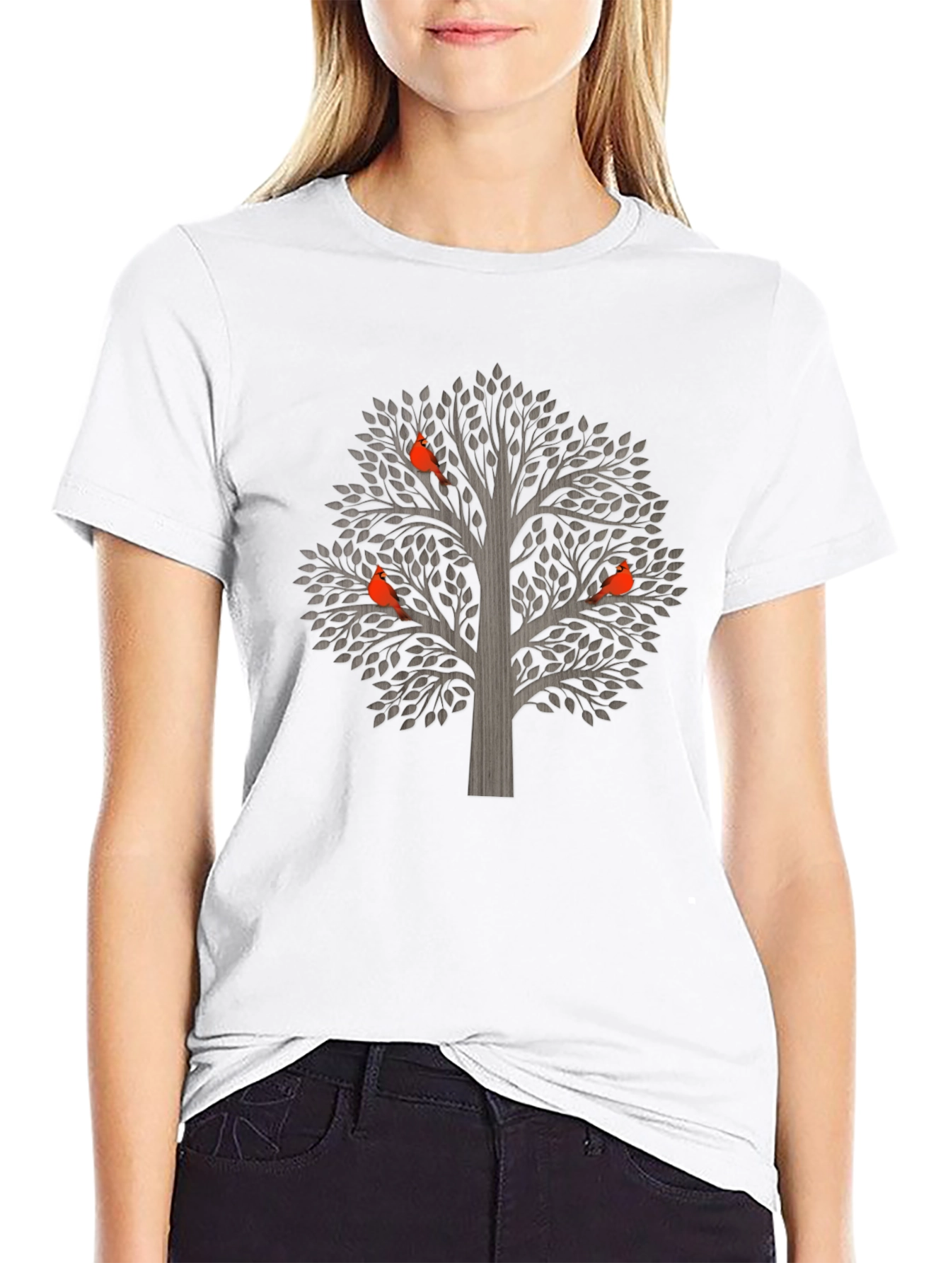 Tree and Bird Graphic T-Shirt - Unisex
