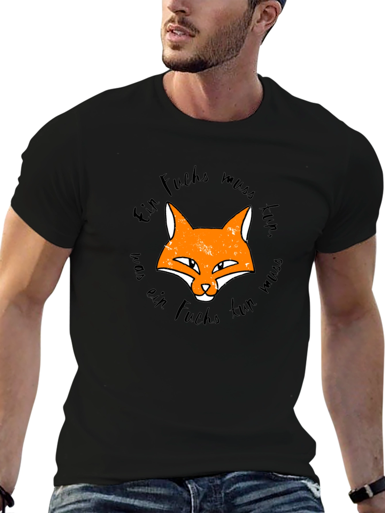 Fox Graphic Black T-Shirt - Ein Fuchs Muss Tun