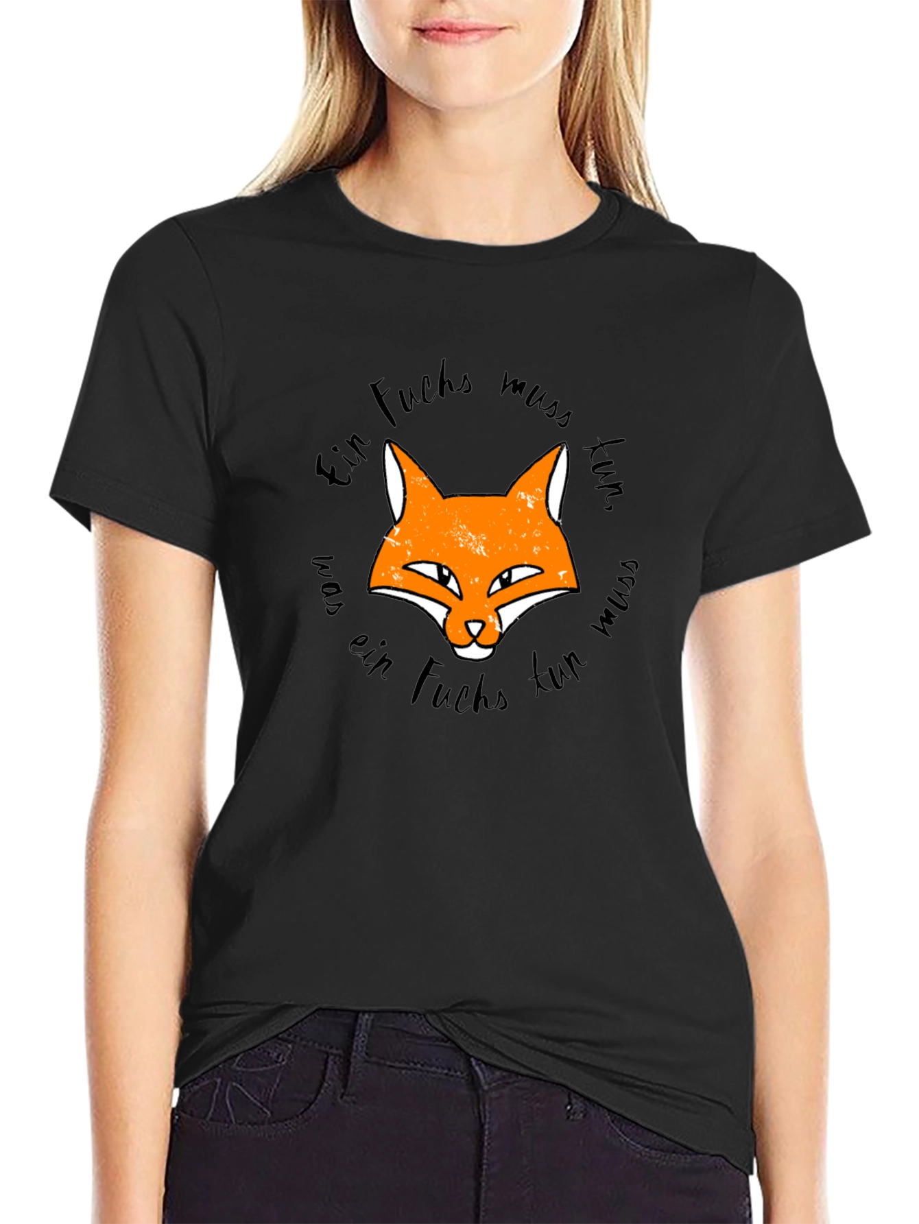 Fox Graphic Black T-Shirt - Ein Fuchs Muss Tun