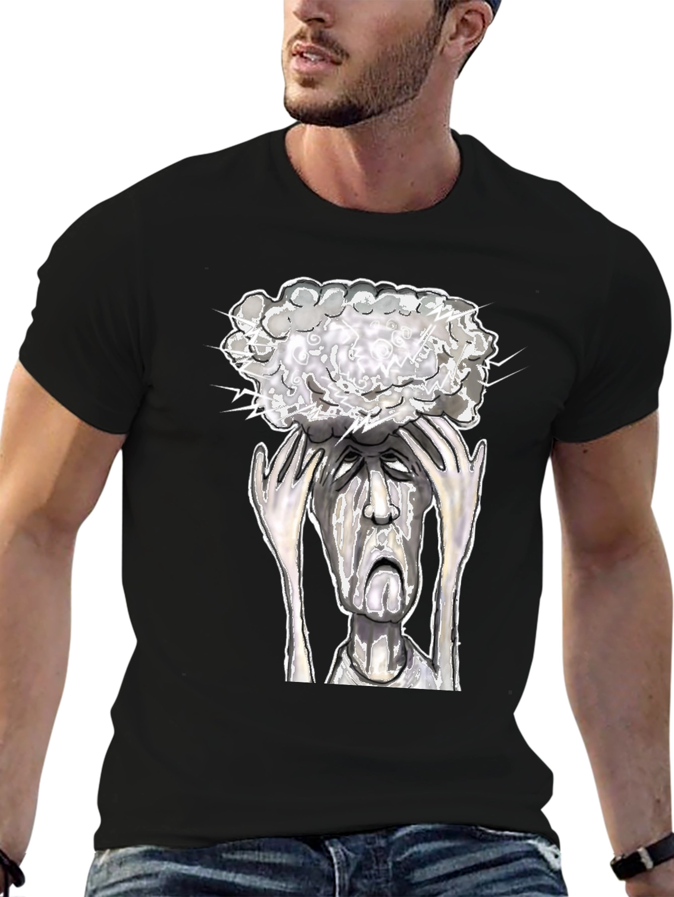 Mind Storm Tee: Overwhelmed Graphic T-Shirt