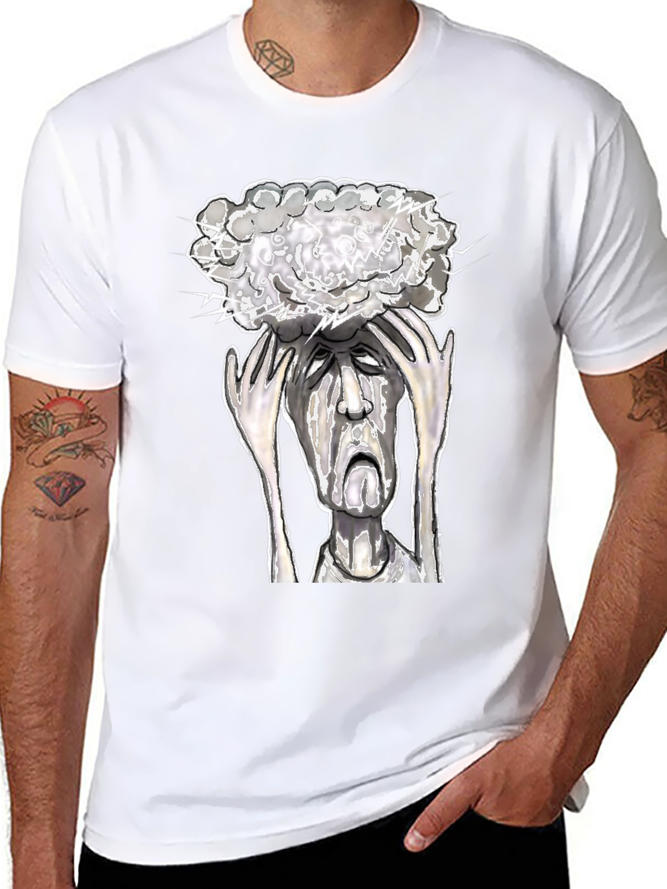 Mind Storm Tee: Overwhelmed Graphic T-Shirt