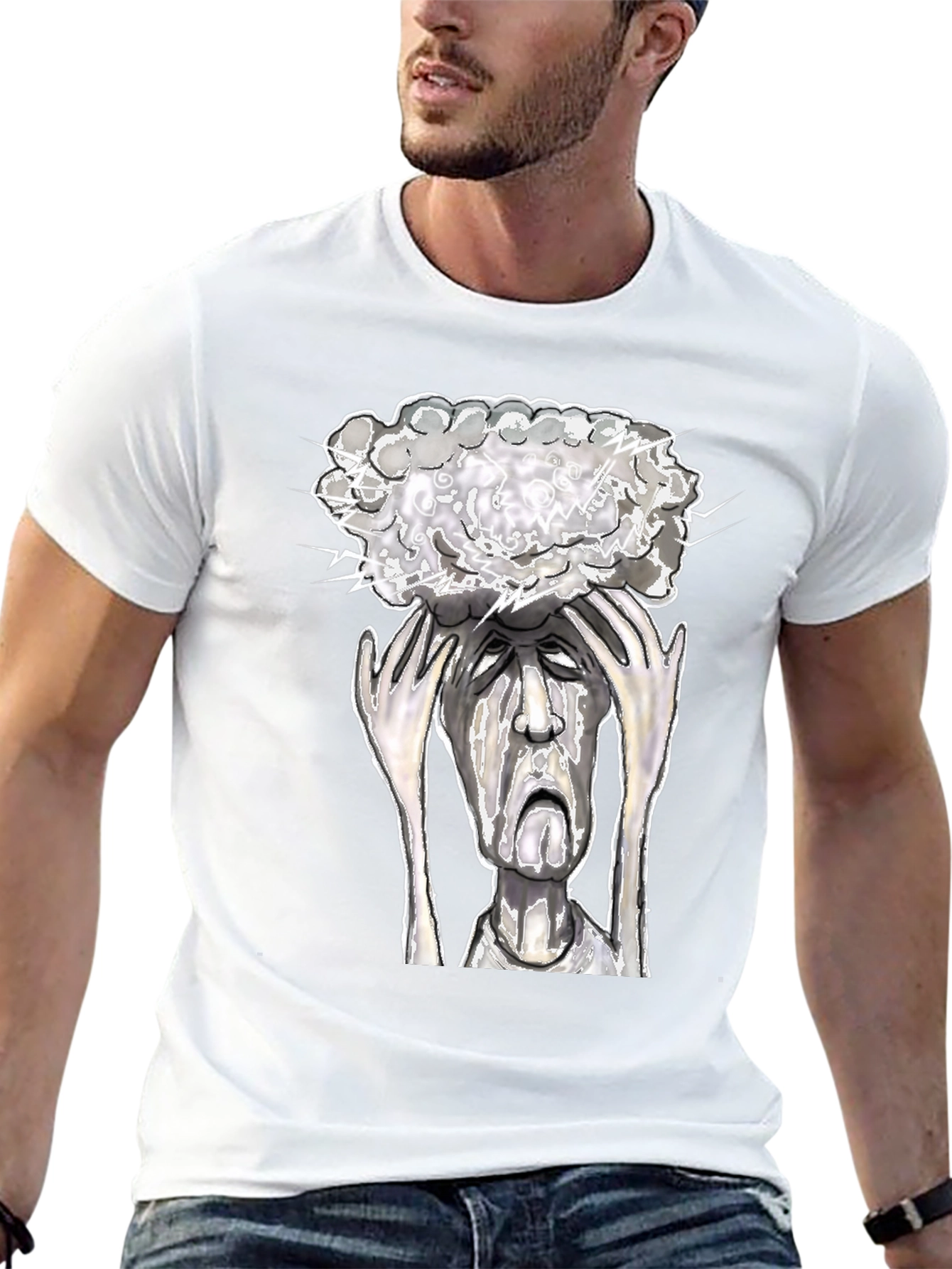Mind Storm Tee: Overwhelmed Graphic T-Shirt