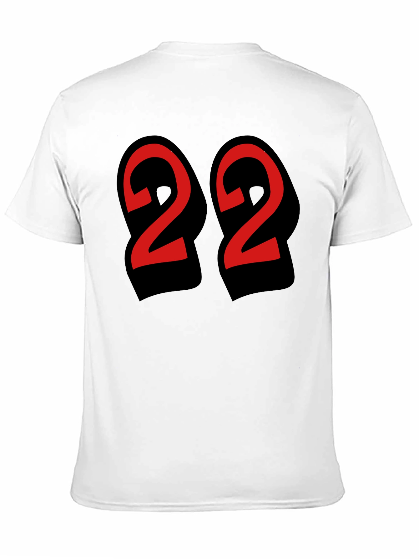 Bold Number 22 Graphic Tee - Black Cotton Blend