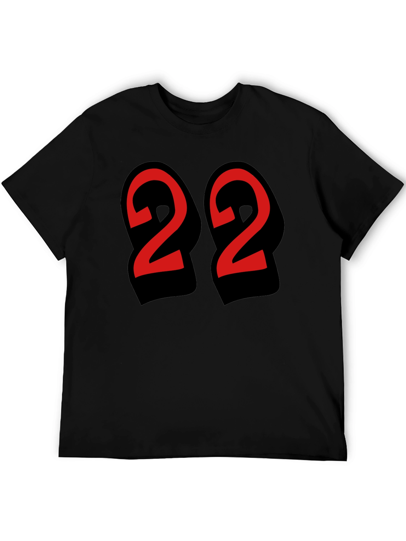 Bold Number 22 Graphic Tee - Black Cotton Blend