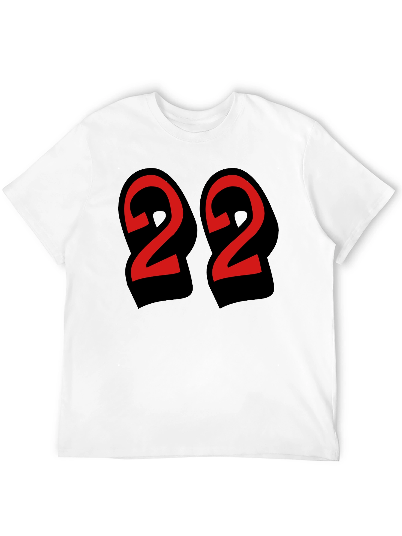 Bold Number 22 Graphic Tee - Black Cotton Blend