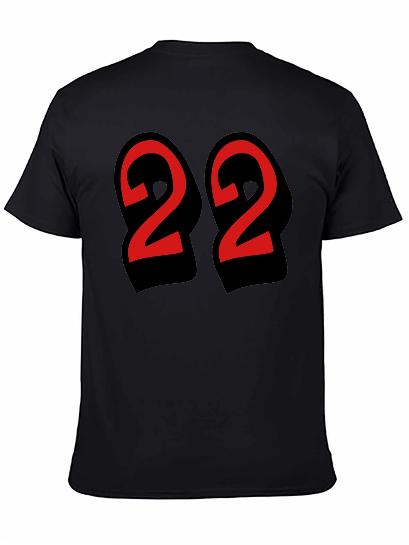 Bold Number 22 Graphic Tee - Black Cotton Blend