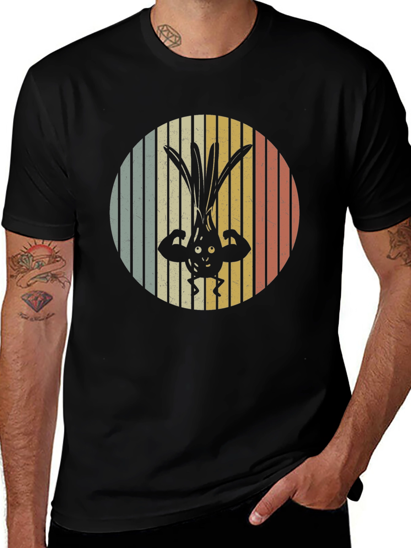 Retro Muscular Onion T-Shirt - Black