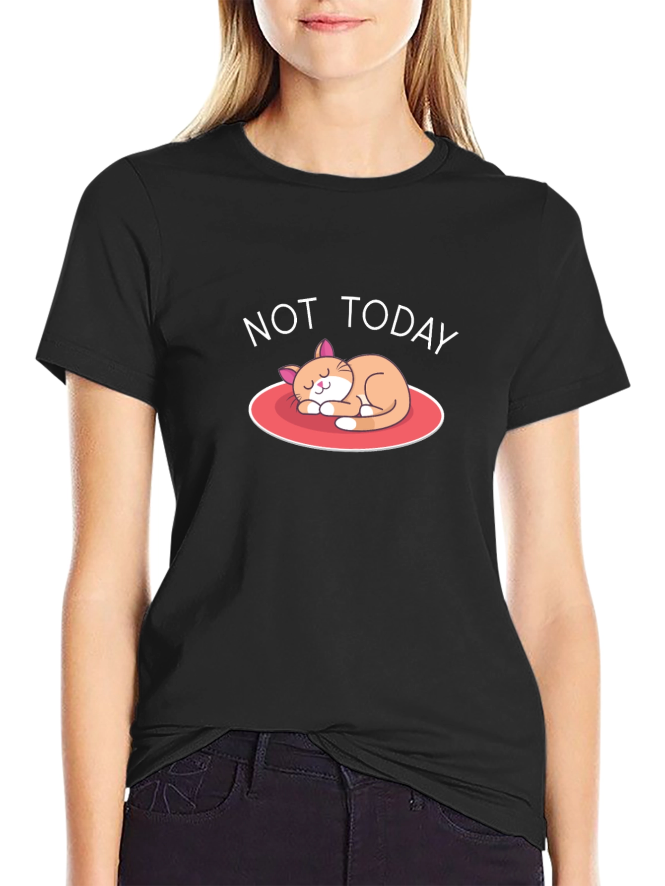 Not Today Cat Graphic T-Shirt - Relaxed Fit Tee